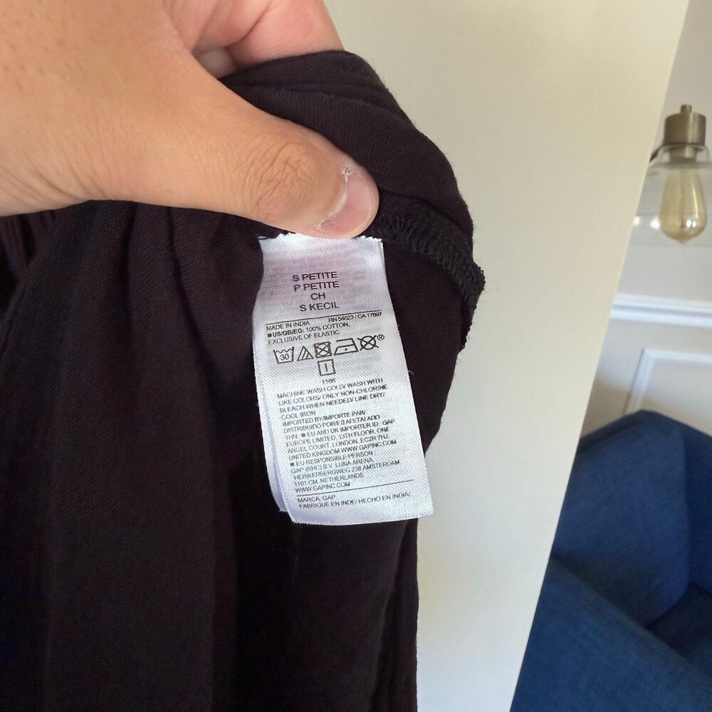NWT GAP High Smock Waist Crinkle Gauze Maxi Skirt Black 100% Cotton Preppy | S/P - Picture 7 of 10